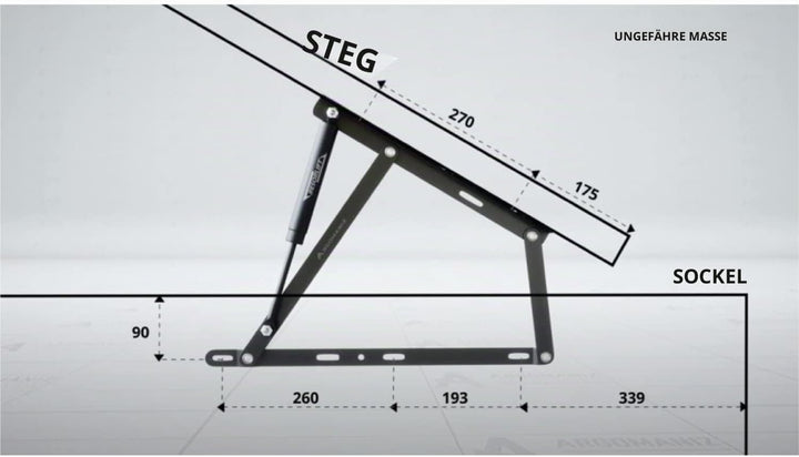 Argomaniz Set von Zwei Scharnier für CANAPE mit 2 Federn von 1250 N 135 cm (für Bett mit Matratze