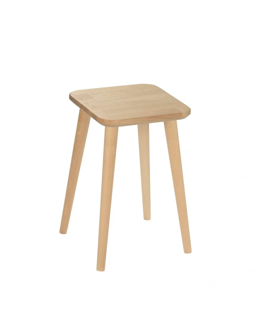 Massiver moderner Hocker aus Eichenholz in quadratischer Form hergestellt in EU (Buche Holz Naturbei