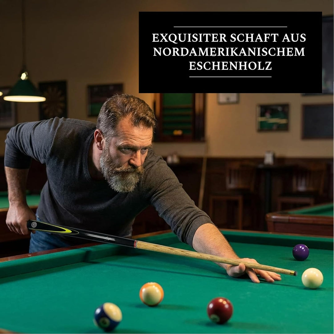 BCE Christophe Lambert English Pool Queue und Koffer, Schwarz/Naturholz, 57, 145 cm EU