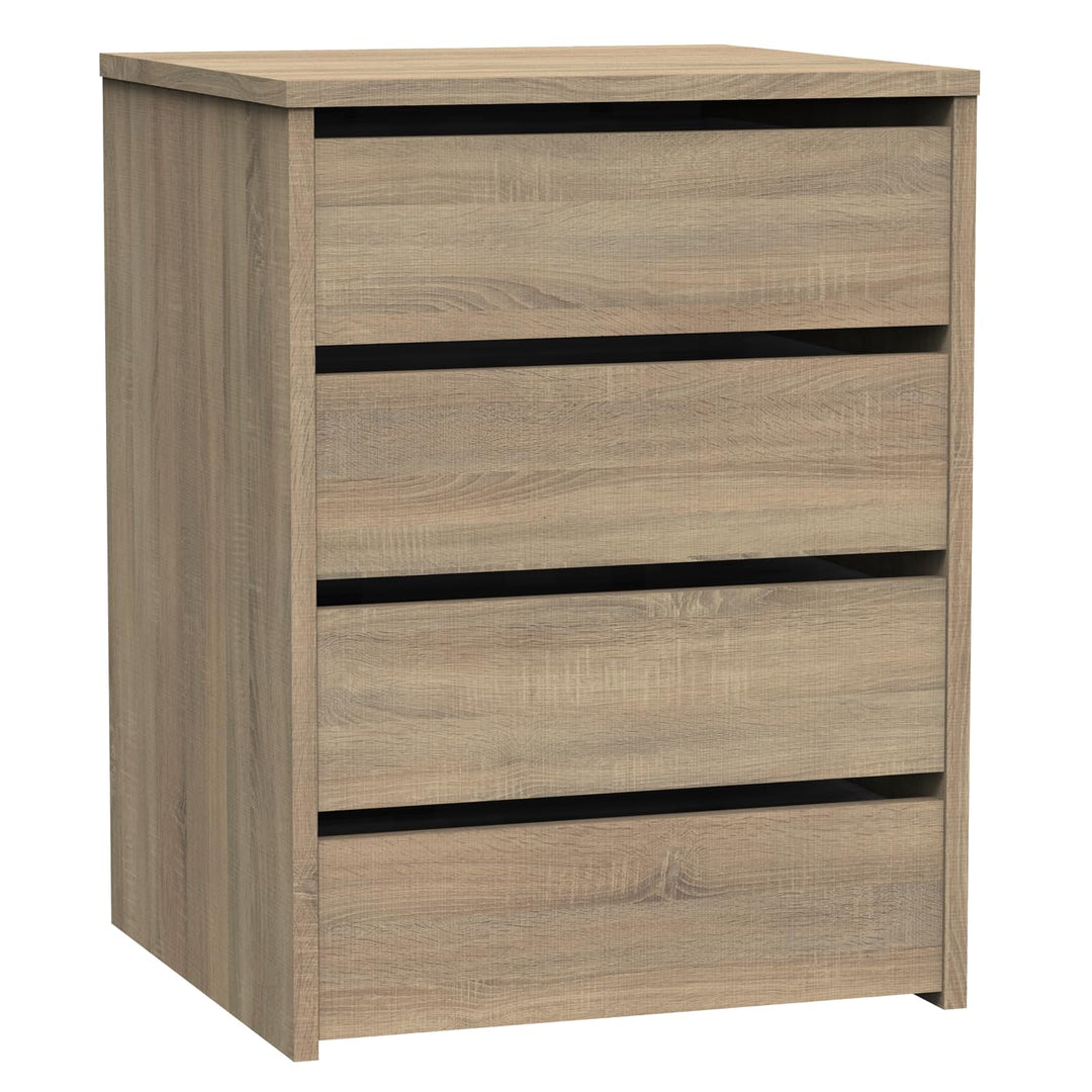 Muebles Pitarch | Kommode 4 Schubladen, Cambrian Eiche, 63,5x46x45 cm (Höhe x Breite x Tiefe), Kolle