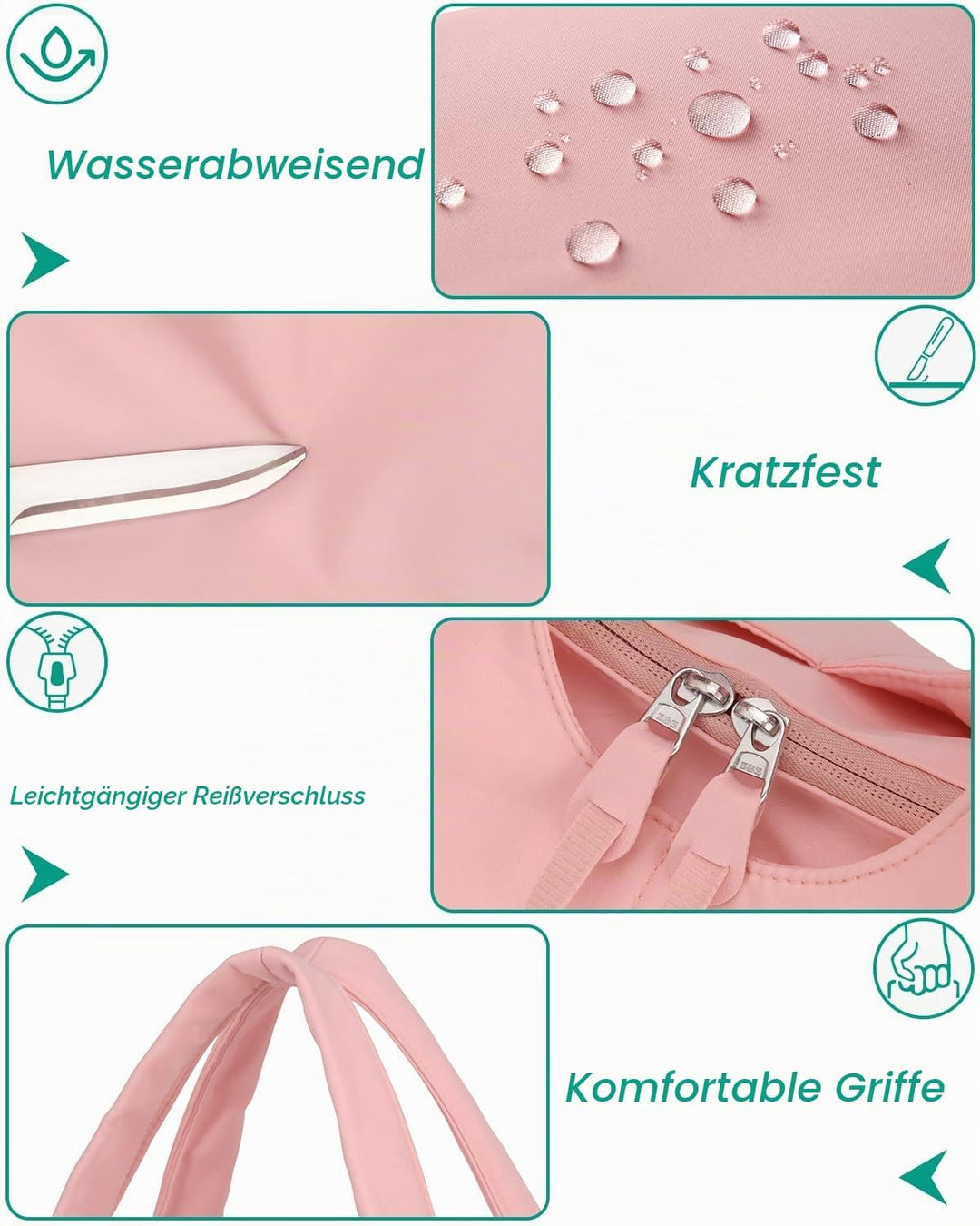 Sporttasche Damen Reisetasche Handgepäck mit Schuhfach &amp; Nassfach Trainingstasche kleine Gym Tasche