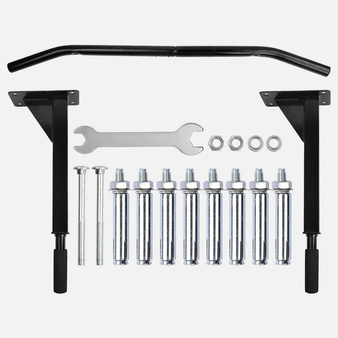Wandmontage Fitness Klimmzugstange, Wandmontiert Pull Up Bar mit Rutschfeste Griffe, Wandhalterung K