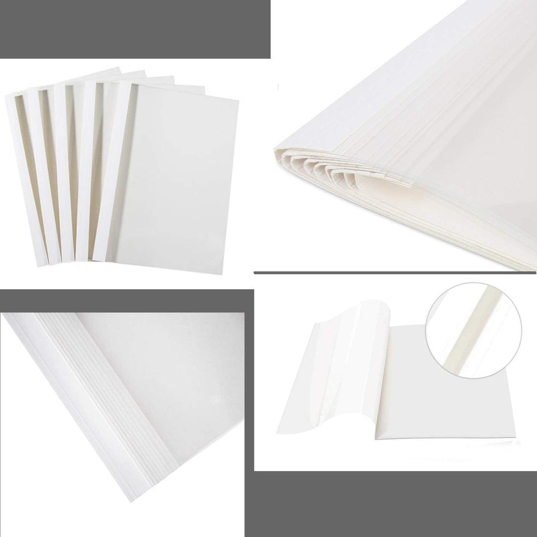 TUKA-i-AKUT [ 100x A4 6mm ] Thermobindemappen A4, Rückenbreite 6 mm, 100 Stück Thermo-Bindemappe für