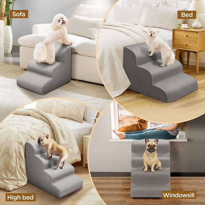 Gimars Extra Breite Stabile 30D Schaumstoff-Hundestufen für Sofa,Hochbetten,Haustiertreppe für klein