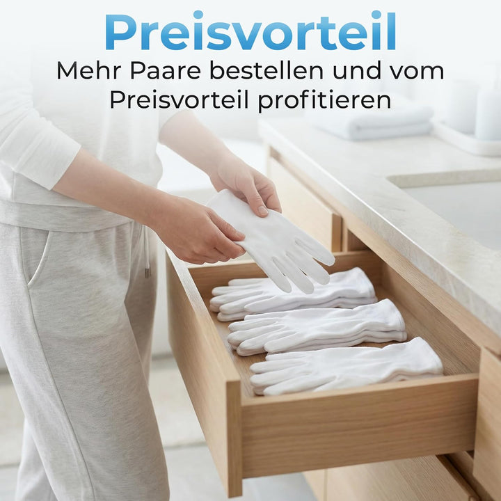 Dermatest: Sehr Gut - Lavamed® Baumwollhandschuhe - extra weiche Baumwoll-Handschuhe aus 100% Baumwo