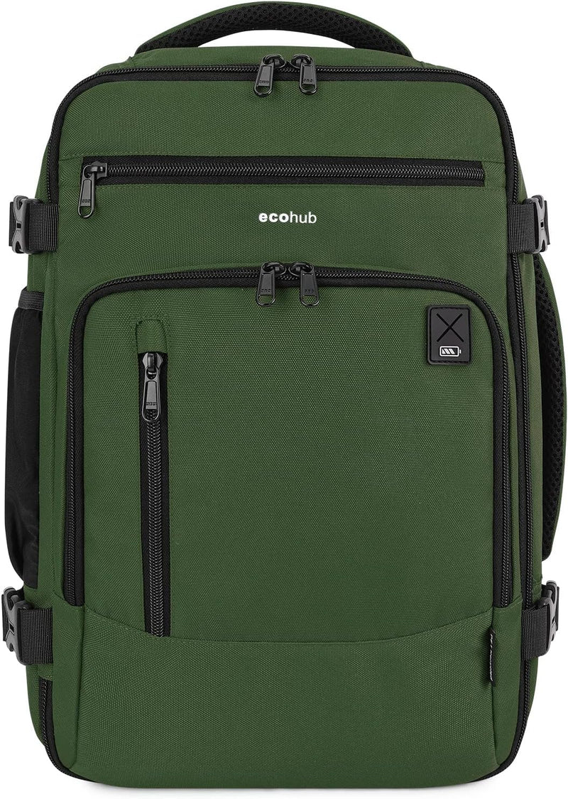 ECOHUB Rucksack 40x20x25 für Ryanair Flugzeug Reiserucksack Handgepäck Gepäck Laptop Daypacks PET-Re