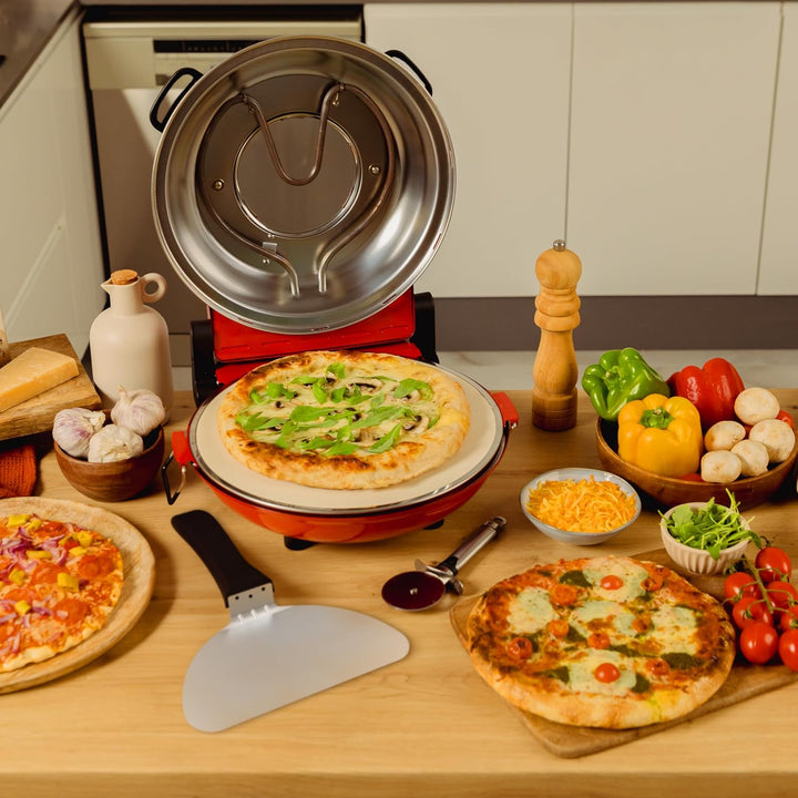 Cecotec Elektrischer Pizzaofen Grill Pizza & Co Mama Mia Window. 1200 W, Temperatur 400 °C, Timer 15