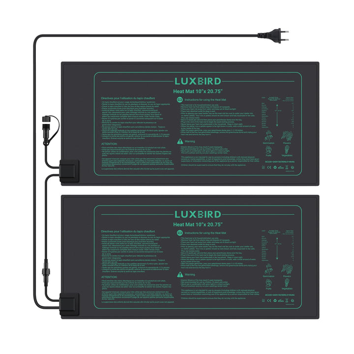Luxbird Heizmatte Wärmematte für Germination, 2 Stück Heizmatten, Eins-zu-viele-Steuerung, Zimmergew