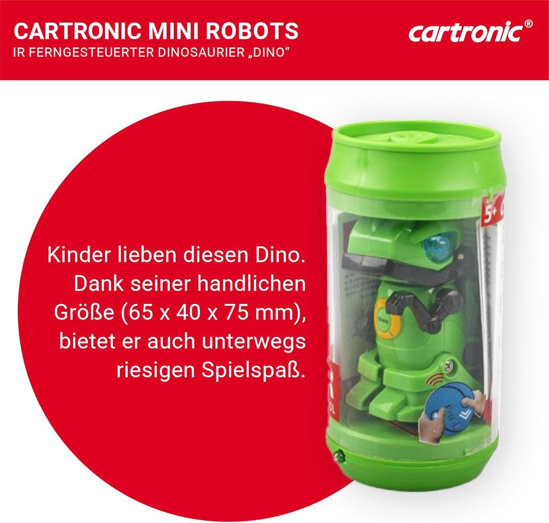 IR Ferngesteuerter Roboter Dino mit leuchtenden LED-Augen, Produktmasse ø 65 x 128 mm - Smarter Mini