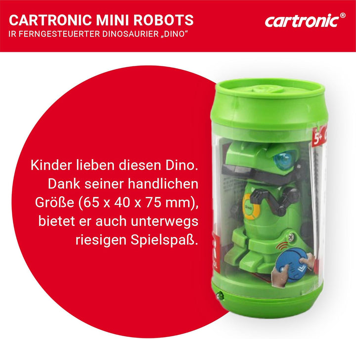 IR Ferngesteuerter Roboter Dino mit leuchtenden LED-Augen, Produktmasse ø 65 x 128 mm - Smarter Mini
