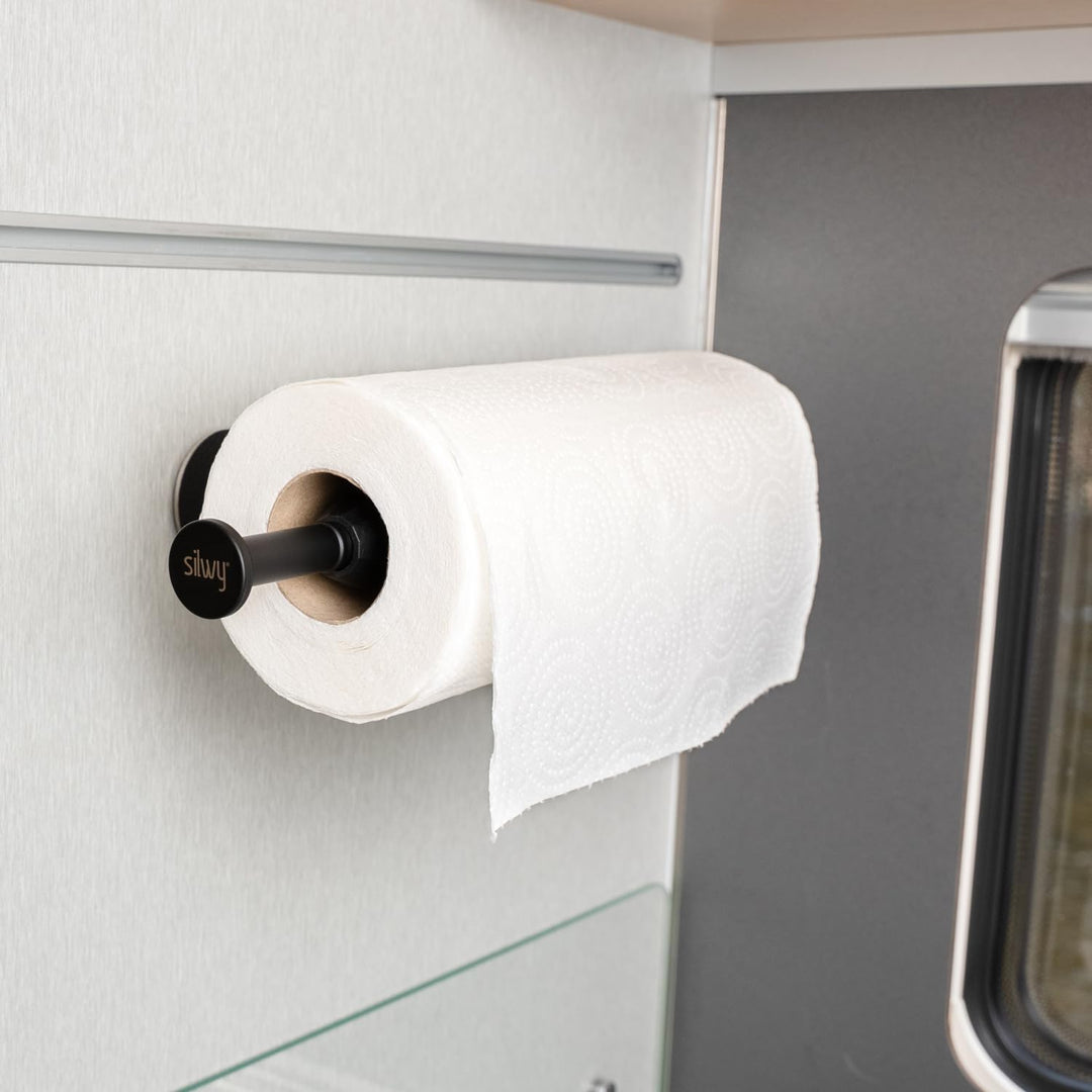 silwy® Magnetischer Küchenrollenhalter – Haftet ohne Bohren auf Metallflächen & Metall-Leiste – Flex