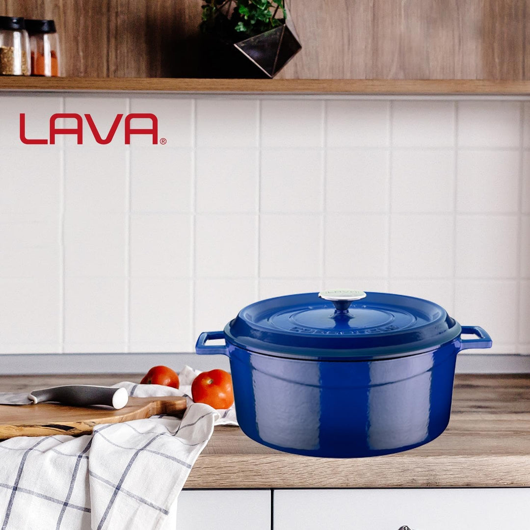 CASSEROLE ROND 280 MM 6.70 LTR LVYTC28K2B BLUE/BLACK  36 x 29 x 13.5 cm blau, 36 x 29 x 13.5 cm blau