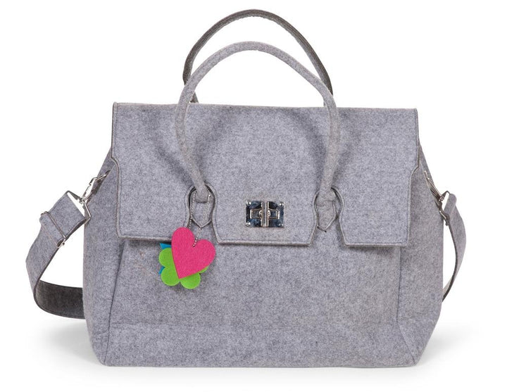 CHILDHOME Filz Wickeltasche Grau mit Wickelmatte CCFNB