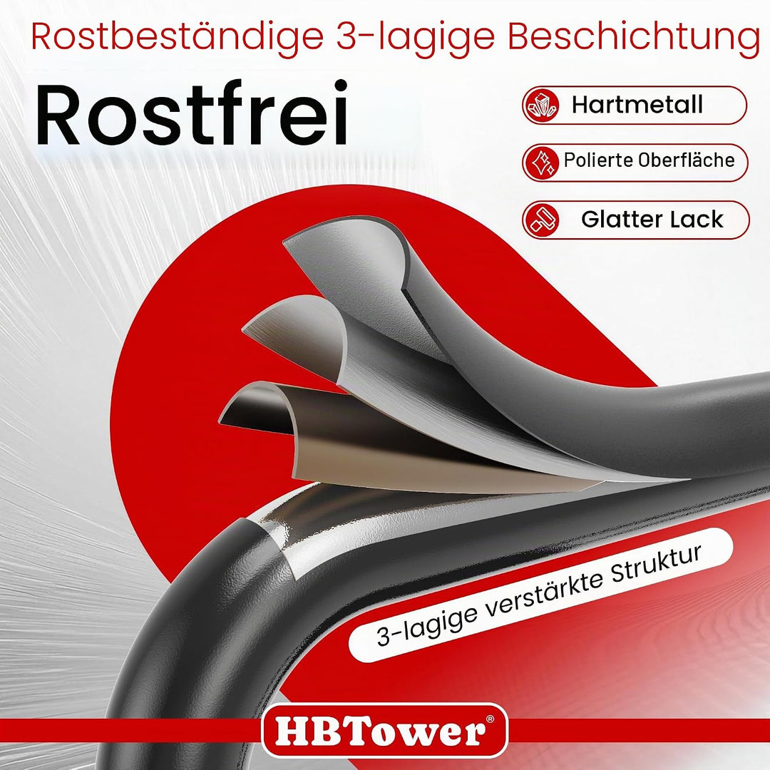HBTower Trittleiter 4 Stufen klappbar, Leiter mit Breitem Anti-Rutsch-Pedal, Trittleiter mit Bequeme