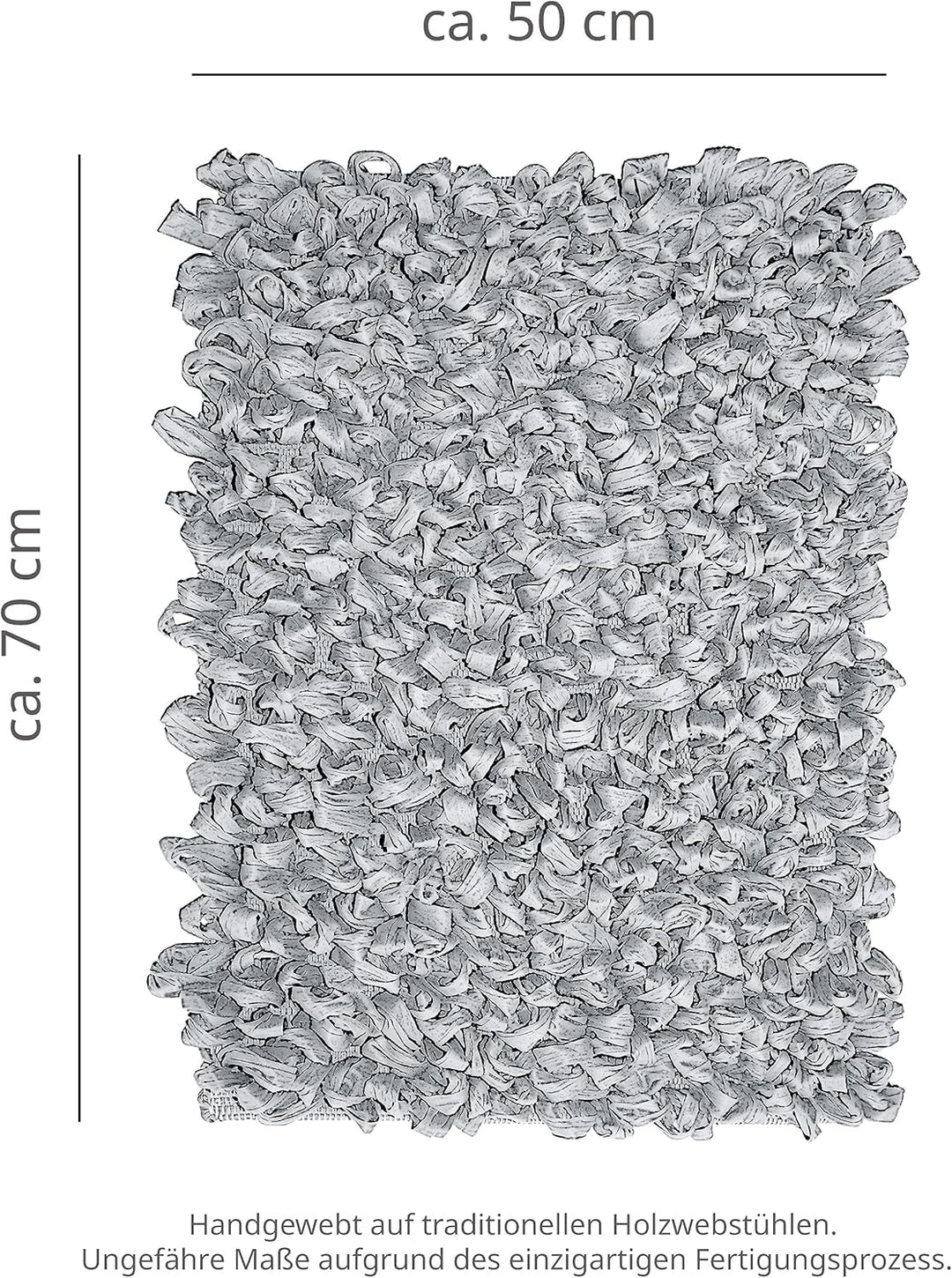 Lashuma Badeteppiche waschbar Rauch - Grau, extra weiche, Flauschiger Badvorleger 50x70 cm 50x70 cm