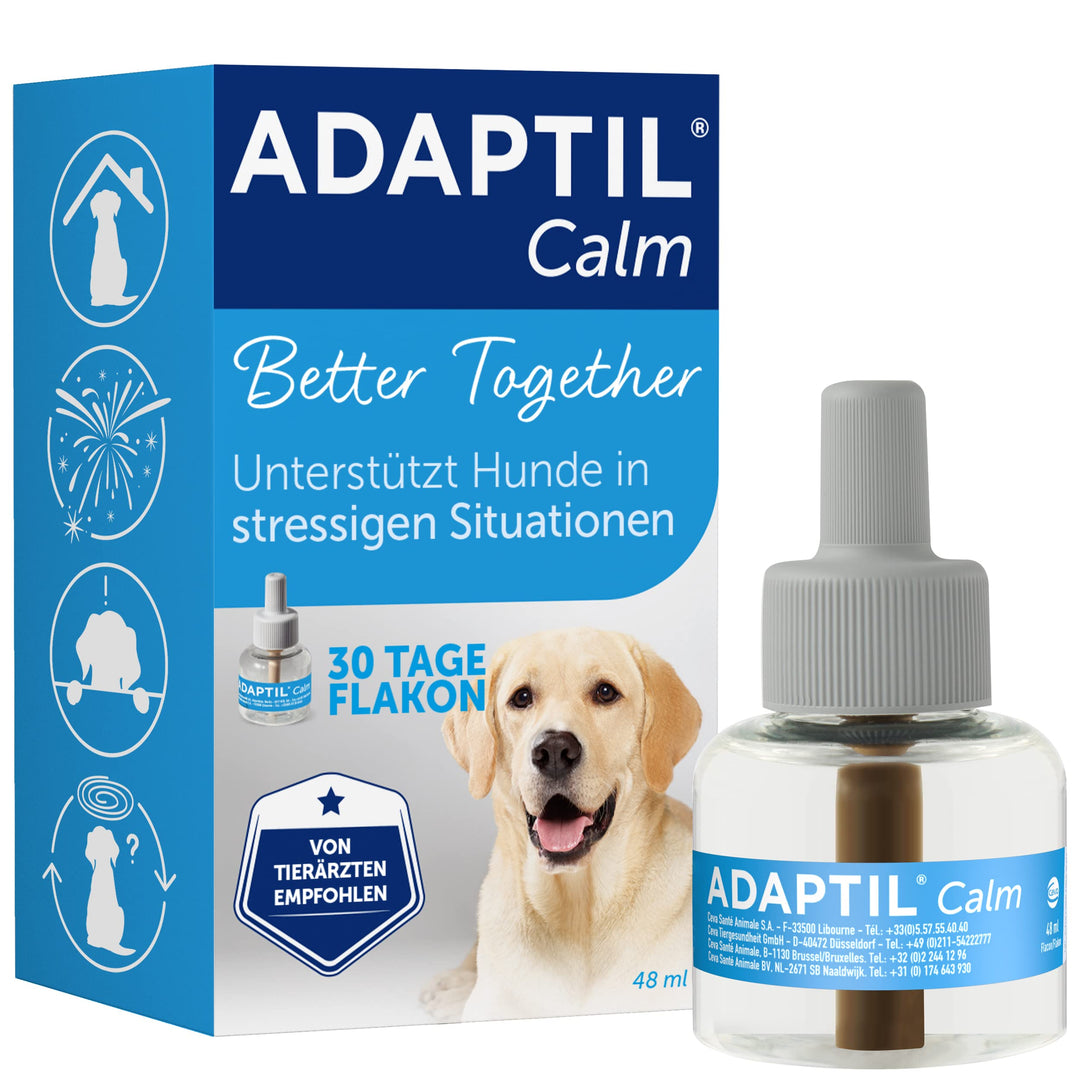 ADAPTIL Calm Nachfüllflakon für Hunde | Pheromone zur Reduktion von ängstlichem Verhalten, Feuerwerk