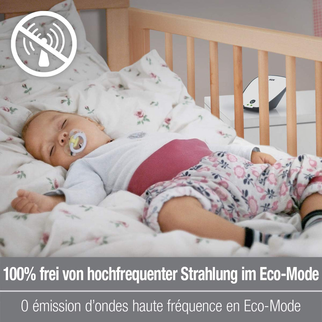 NUK Eco Control 500 Digitales Audio Babyphone, frei von hochfrequenter Strahlung im Eco-Mode, Gegens