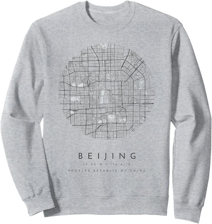 beijing china koordinaten karte heimatstadt Sweatshirt