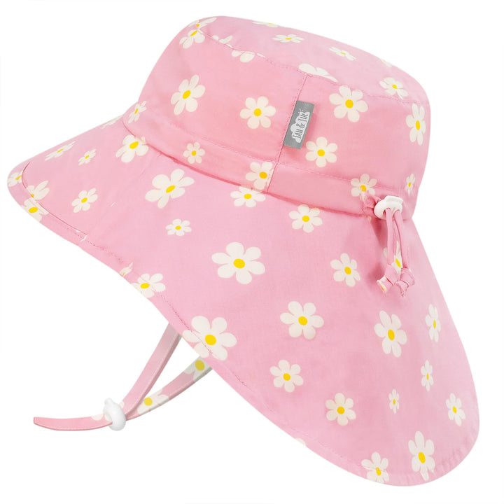 Jan & Jul Mädchen 'Grow-with-Me' Baumwoll-Abenteuer-Sonnenhut mit grosser Krempe, 0-6 Monate Pink Da