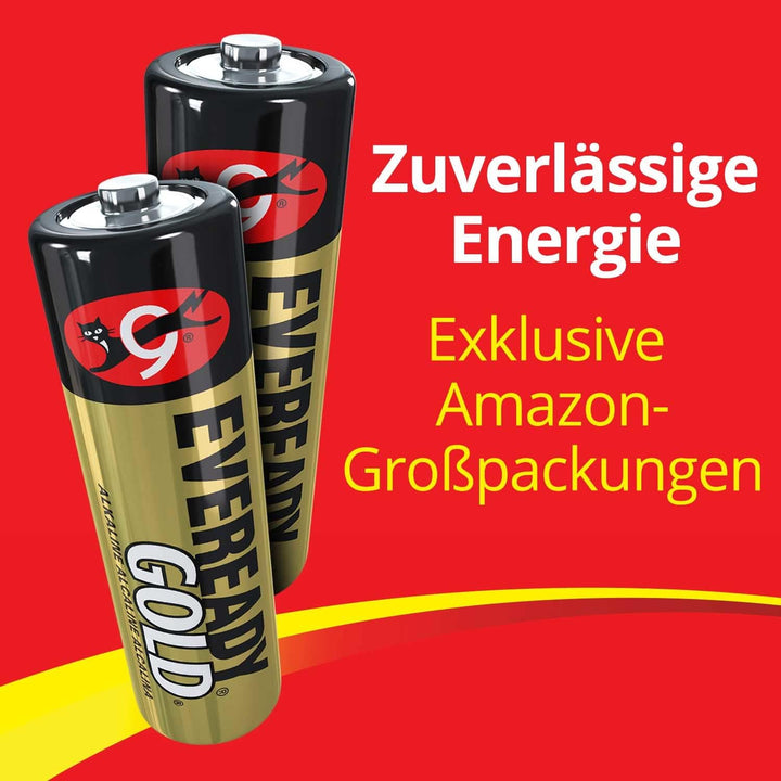Eveready Gold Alkaline AA-Batterien 40 Stück, Langlebige Doppel-A-Batterien für Haushaltsgeräte + Go