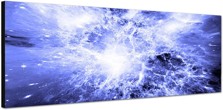Paul Sinus Art Panoramabild auf Leinwand und Keilrahmen 150x50cm Sterne Planeten Galaxie Weltraum