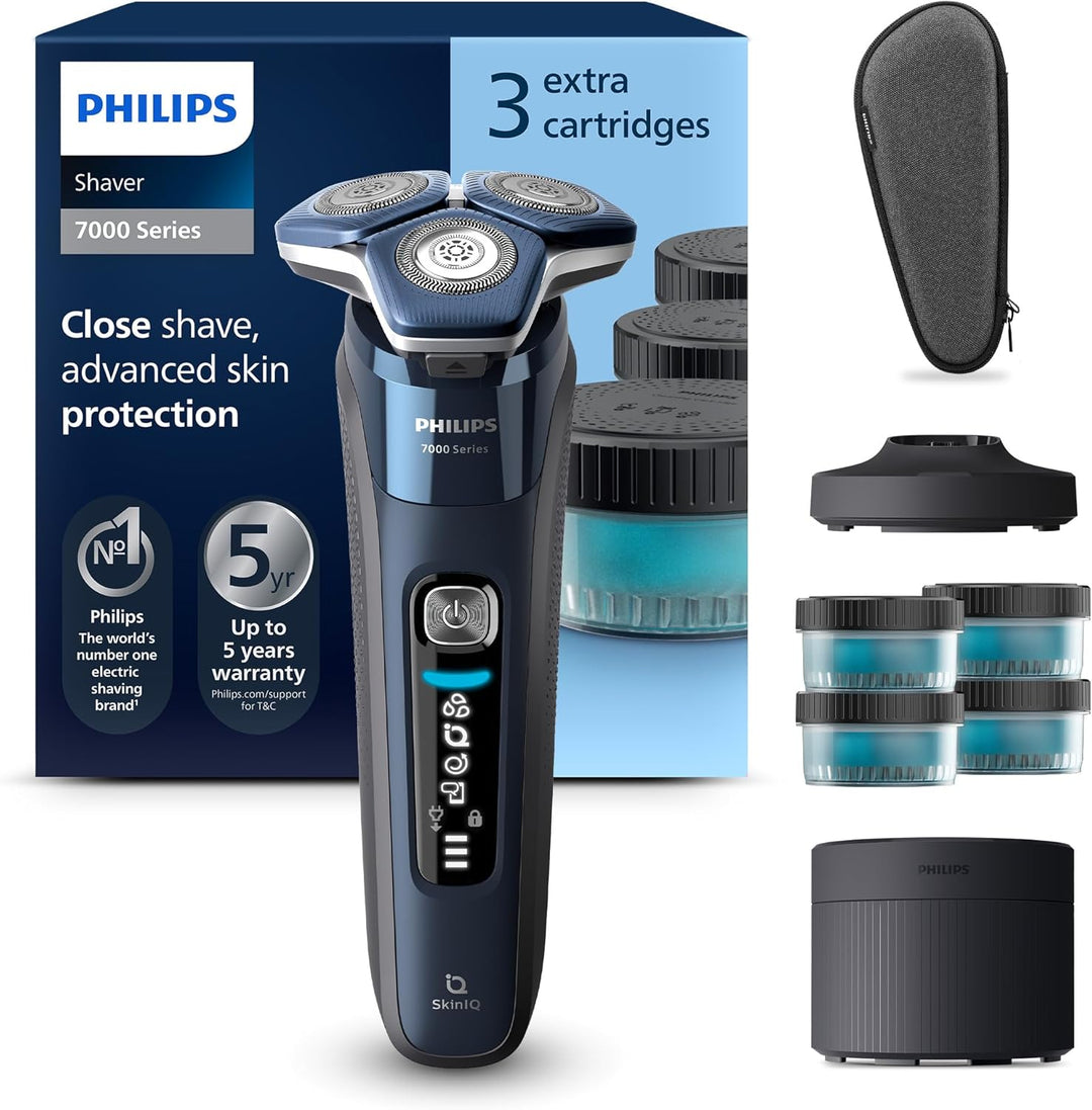 Philips Shaver Series 7000 – Elektrischer Nass- und Trockenrasierer für Herren mit ausklappbarem Tri