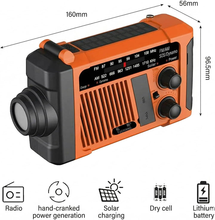Kurbelradio,1800MA Notfallradio,Kurbelradio Solar,Solar Radio,Notfall Solarradio,Notradio Batteriera