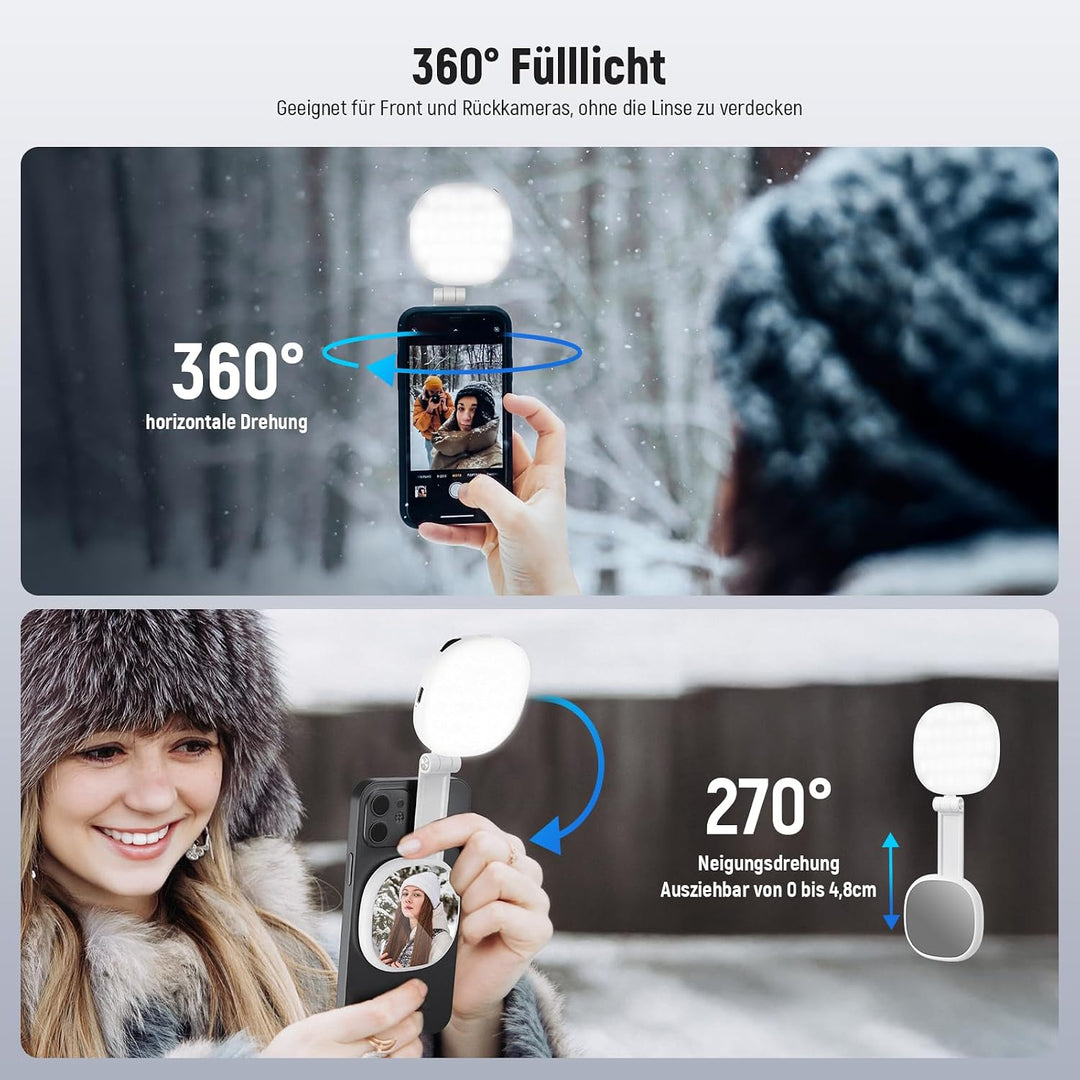 NEEWER Basics Magnetisches Selfie Licht kompatibel mit MagSafe iPhone, 2W zweifarbiges kleines LED T