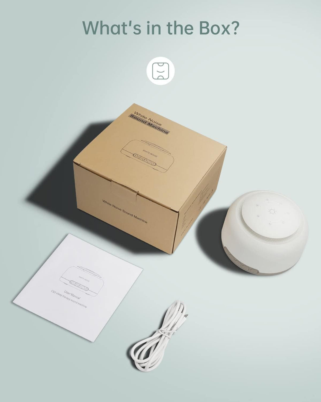 White Noise Machine Baby - YONGYAO Einschlafhilfe Baby Weisses Rauschen Sound Machine mit 30 Musik &