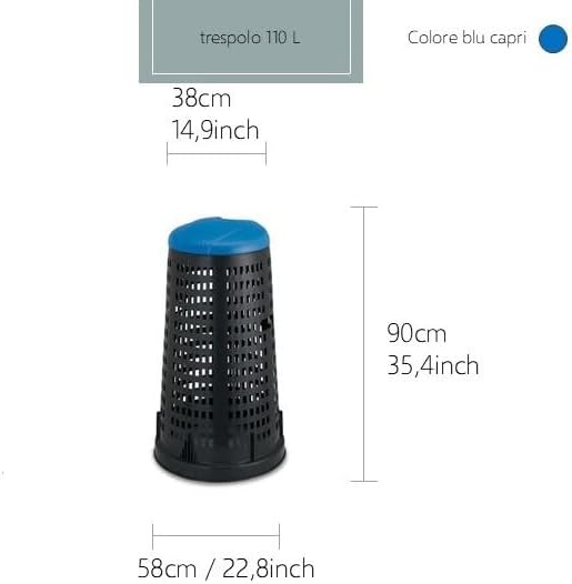 WEBMARKETPOINT Gestell, 58 x 90 cm, 100 l, Schwarz/Blau 53x53x87 cm Schwarz/Blau, 53x53x87 cm Schwar