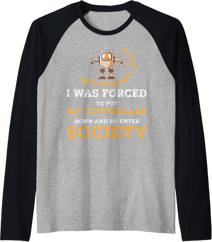 Funny Gaming Gifts Gamer Cat Streamer Gamer Dad Geek Gift Raglan