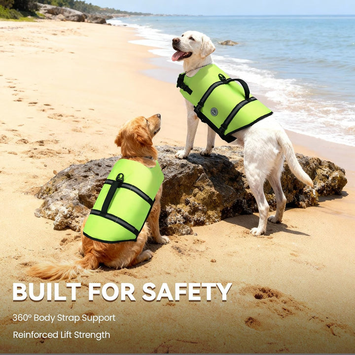 VIVAGLORY Ripstop Hunde Rettungsweste für Kleine Mittel Grosse Hunde Bootfahren, Hund Schwimmweste m