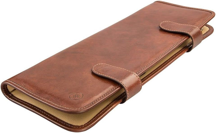 Maxwell Scott Handgefertigtes Herren Leder Krawattenetui Tivoli in Cognac Braun, Cognac Braun