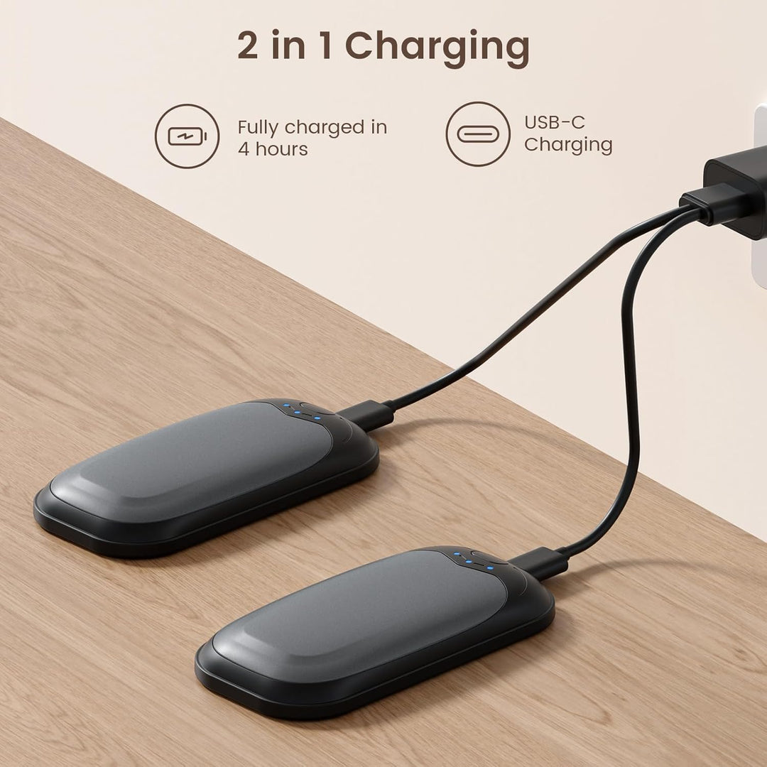 Jonwall Wiederaufladbare Handwärmer 2er-Pack, Elektrischer Tragbarer Wiederverwendbarer USB-Handwärm