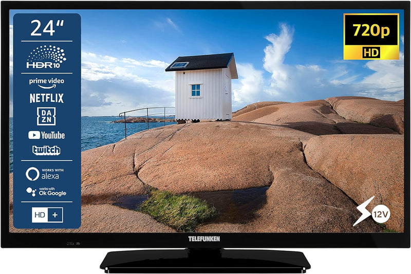 TELEFUNKEN XH24SN550MV 24 Zoll Fernseher/Smart TV (HD Ready, HDR, Triple-Tuner, 12 Volt) - 6 Monate