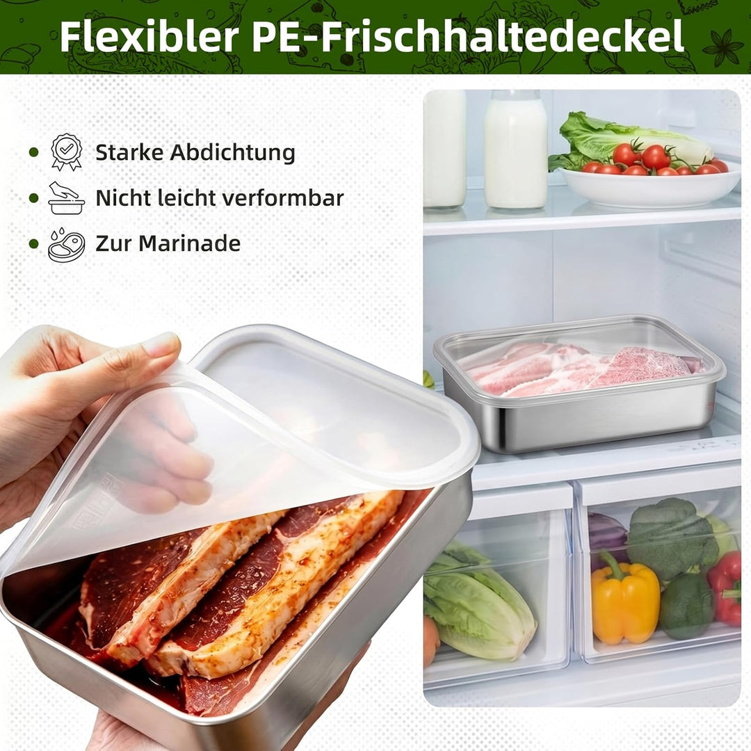 Ugotit Airfryer Zubehör, Auflaufform Airfryer Edelstahl 304 mit 2 Deckel & 2 Grillrost, für Ninja Ai