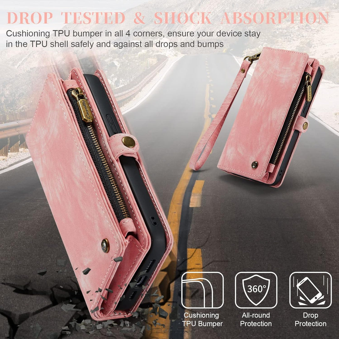 UFinetech iPhone 14 Hülle, Flip Leder TPU Stossfeste Kartenfach Tasche Handyhülle iPhone 14 (6,1 Zol