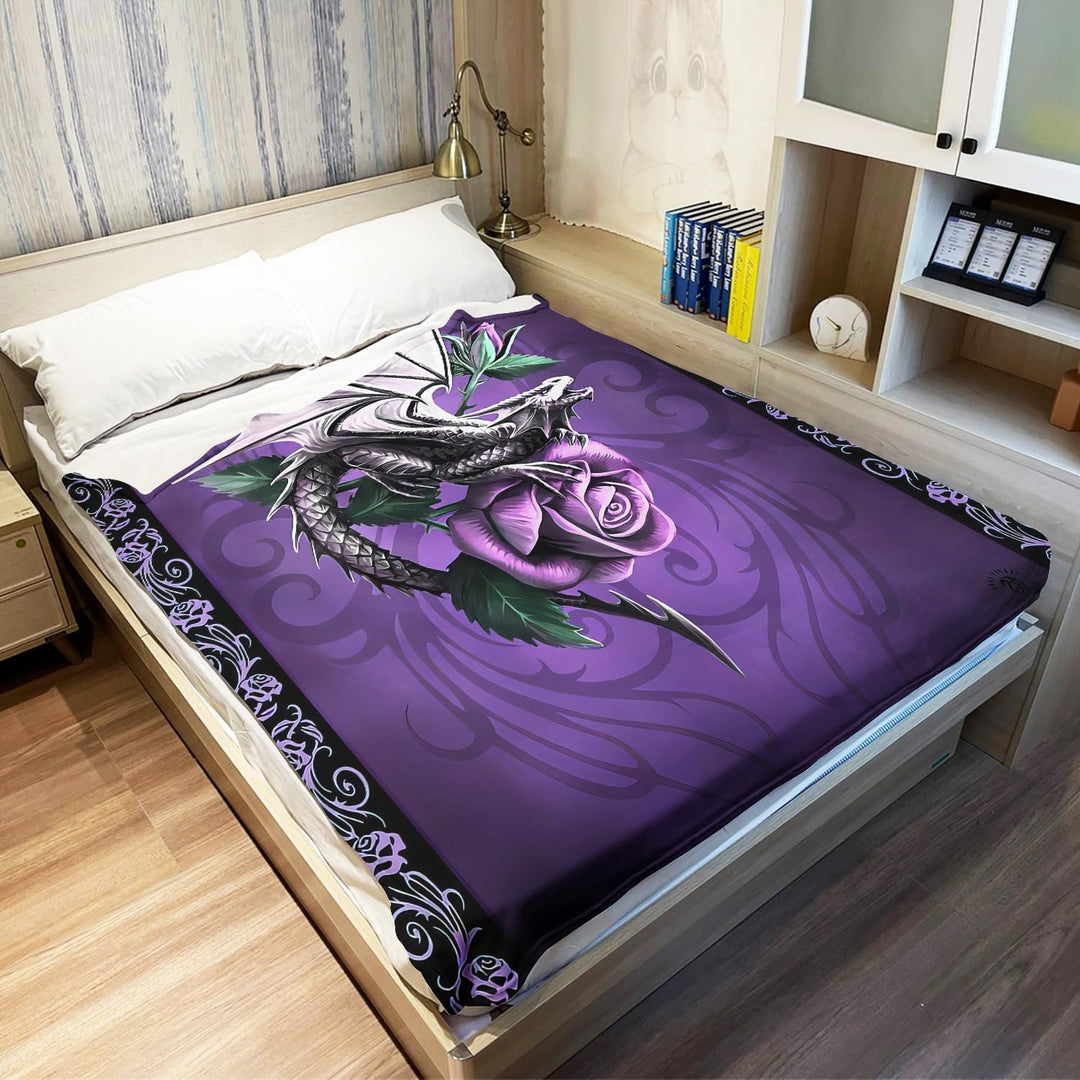 YISUMEI Decke 150x200 cm Kuscheldecken Sanft Flanell Weich Fleecedecke Bettüberwurf Drachen Schönhei