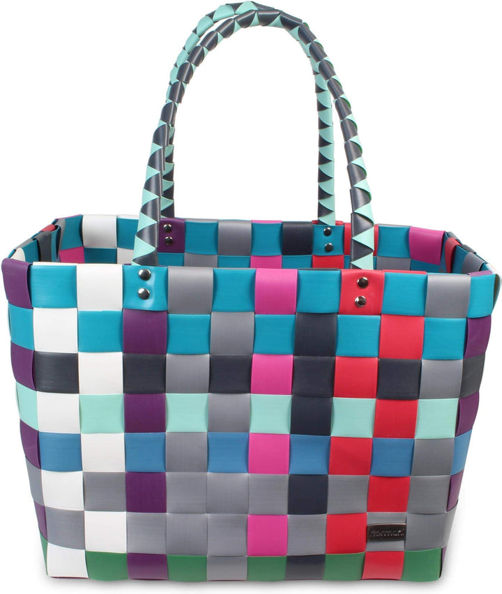 normani Einkaufstasche geflochten mit Henkeln - Tragetasche extra robust Farbe Classic/River Classic