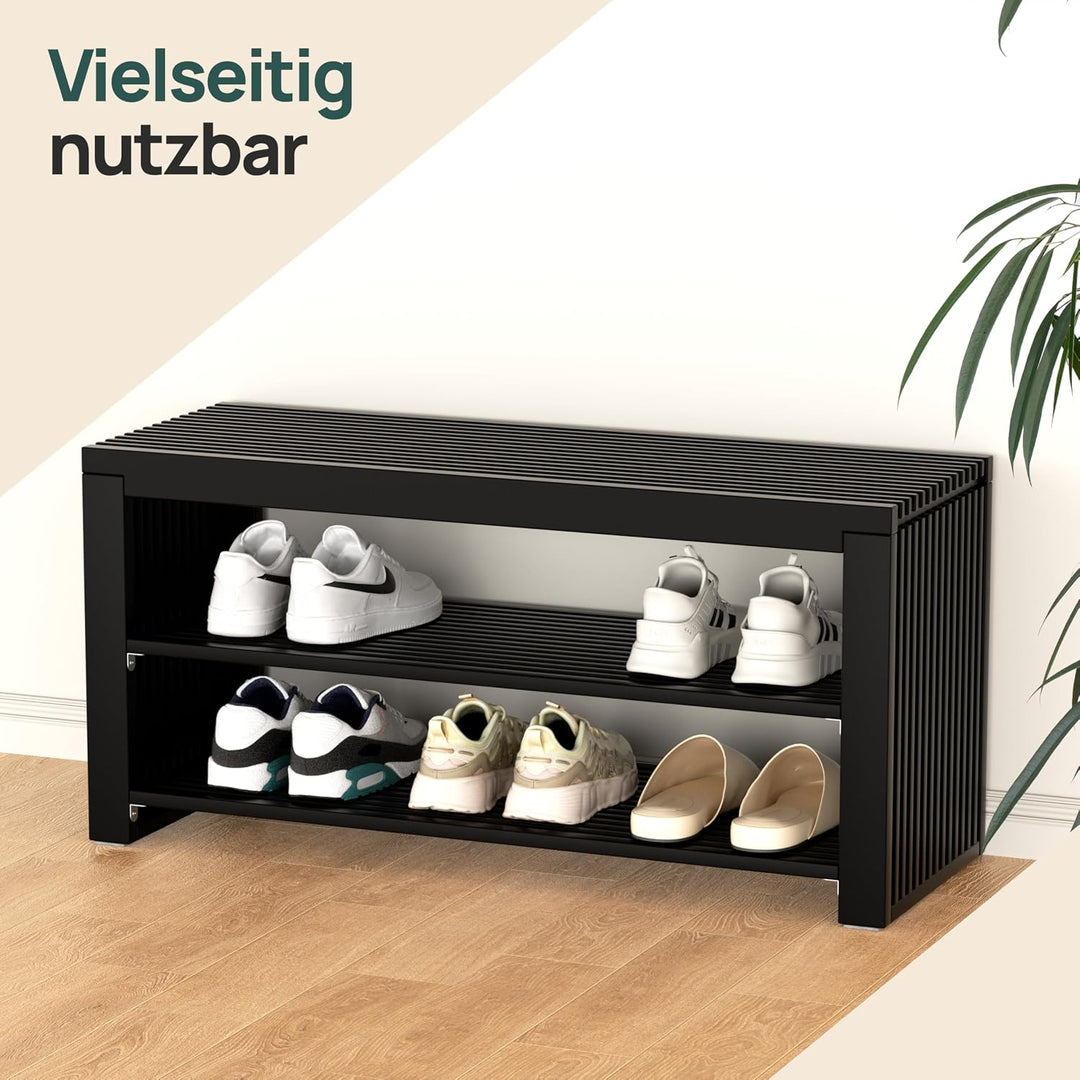 Bambus Schuhschrank - Schuhbank - Sitzbank mit Stauraum - Schuhregal Holz | BAM BOO BOX Schuhbank mi