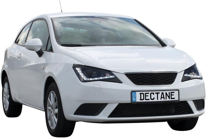 AUTO-STYLE Satz Scheinwerfer inkl. TFL kompatibel mit Seat Ibiza 6J 3/5-türig 2013- - Schwarz