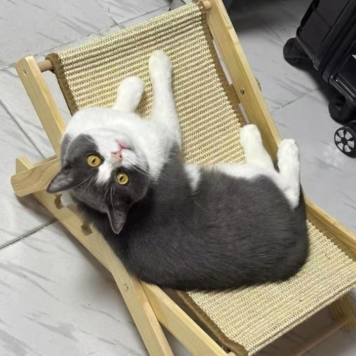 Verstellbares Katzenbett, Katzenloungesessel aus Sisal, Sisalbett Faltbare Katzenhängematte mit 10 k