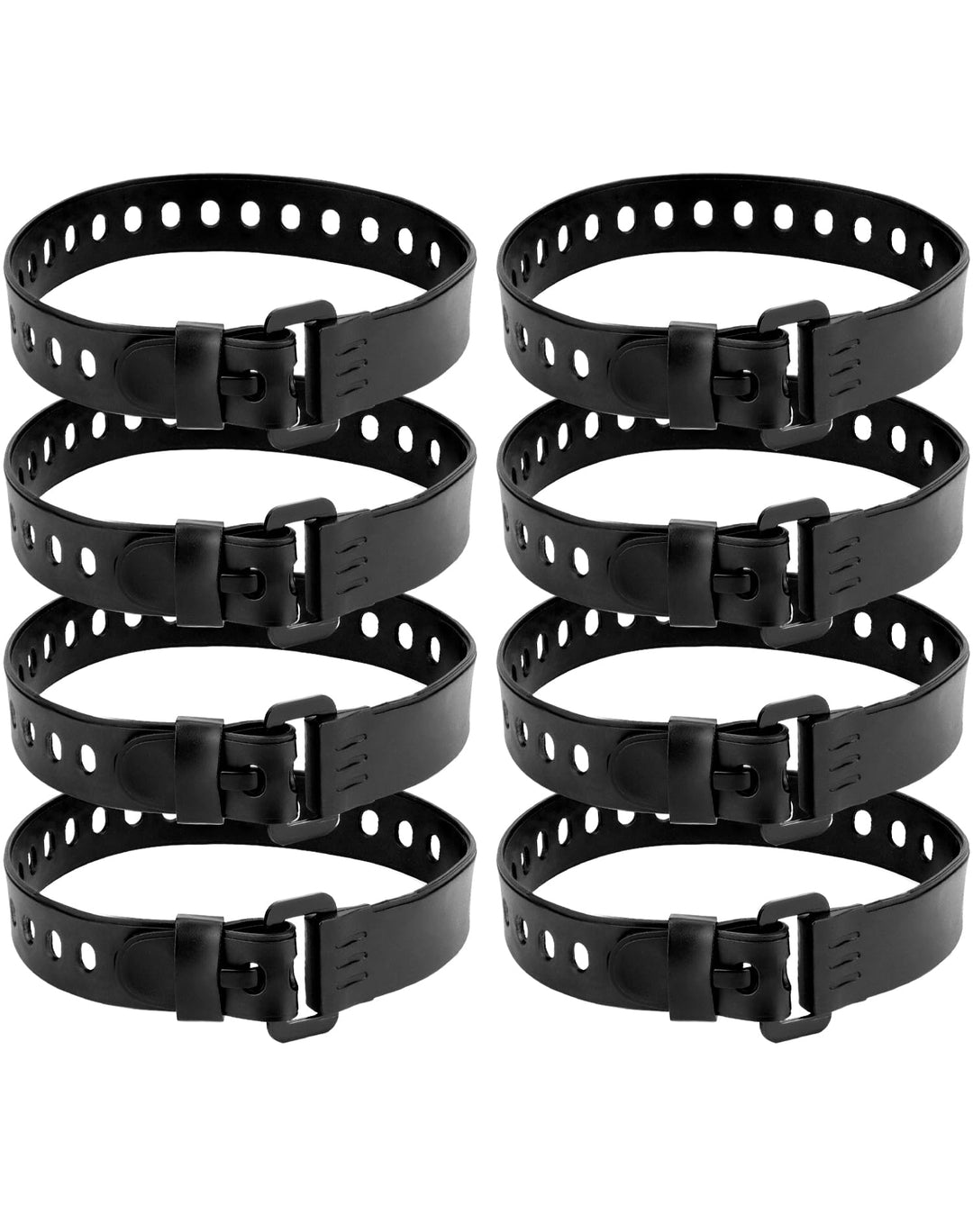 QWORK® 8er Pack Gummi Zurrgurte mit Eisen-Schnalle - 45 x 2,5 cm - Vielseitige Spannband Zum Sichern