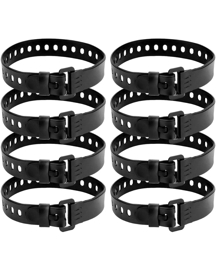 QWORK® 8er Pack Gummi Zurrgurte mit Eisen-Schnalle - 45 x 2,5 cm - Vielseitige Spannband Zum Sichern