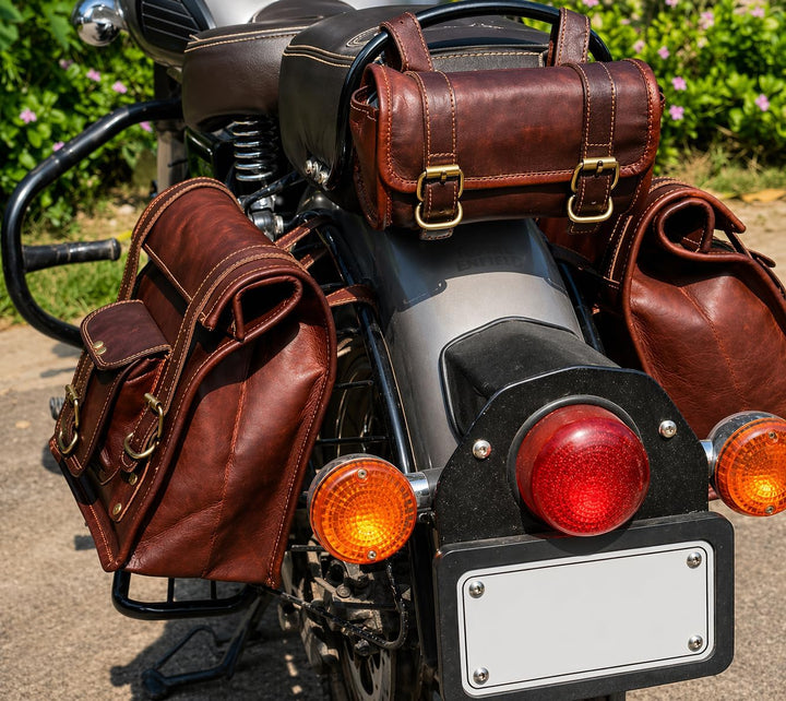 american blue 3X Motorcycle Tail Bag Set of Three Saddle Panniers Bag Motorcycle Bags for Rear Rack