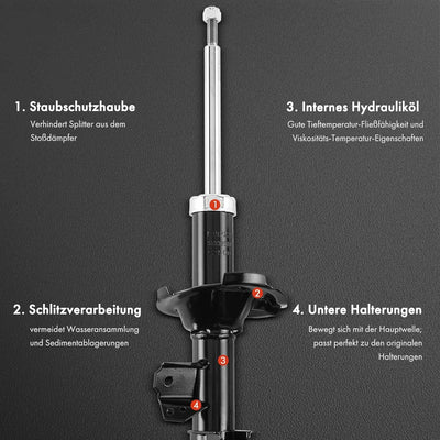 Frankberg 2x Stossdämpfer Vorne Links Rechts Kompatibel mit Picanto SA 1.0L 1.1L Schrägheck 2004-201