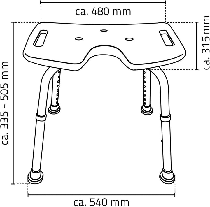 RIDDER Assistent A0050501 Bad-Hocker, Dusch-Hocker mit Hygieneausschnitt, weiss