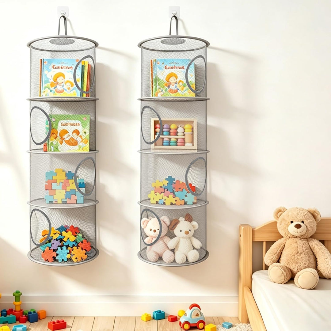 3pcs Faltbare Hängeaufbewahrung Organizer 4 Stufe Hängende Netz Aufbewahrung Kuscheltier Hängender S