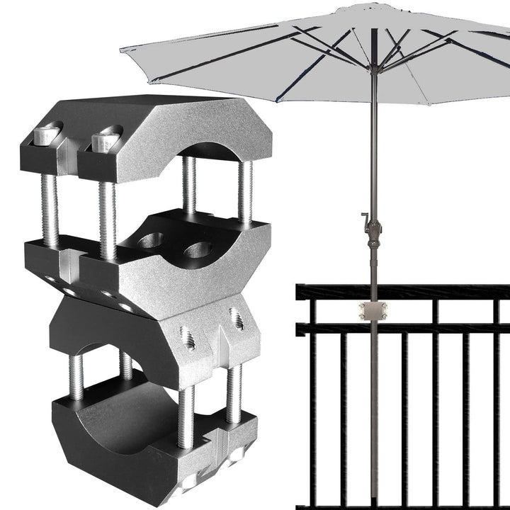 KD-TECH Stabiler Sonnenschirmhalter - Sonnenschirmständer für Balkon und runde, eckige Geländer - si