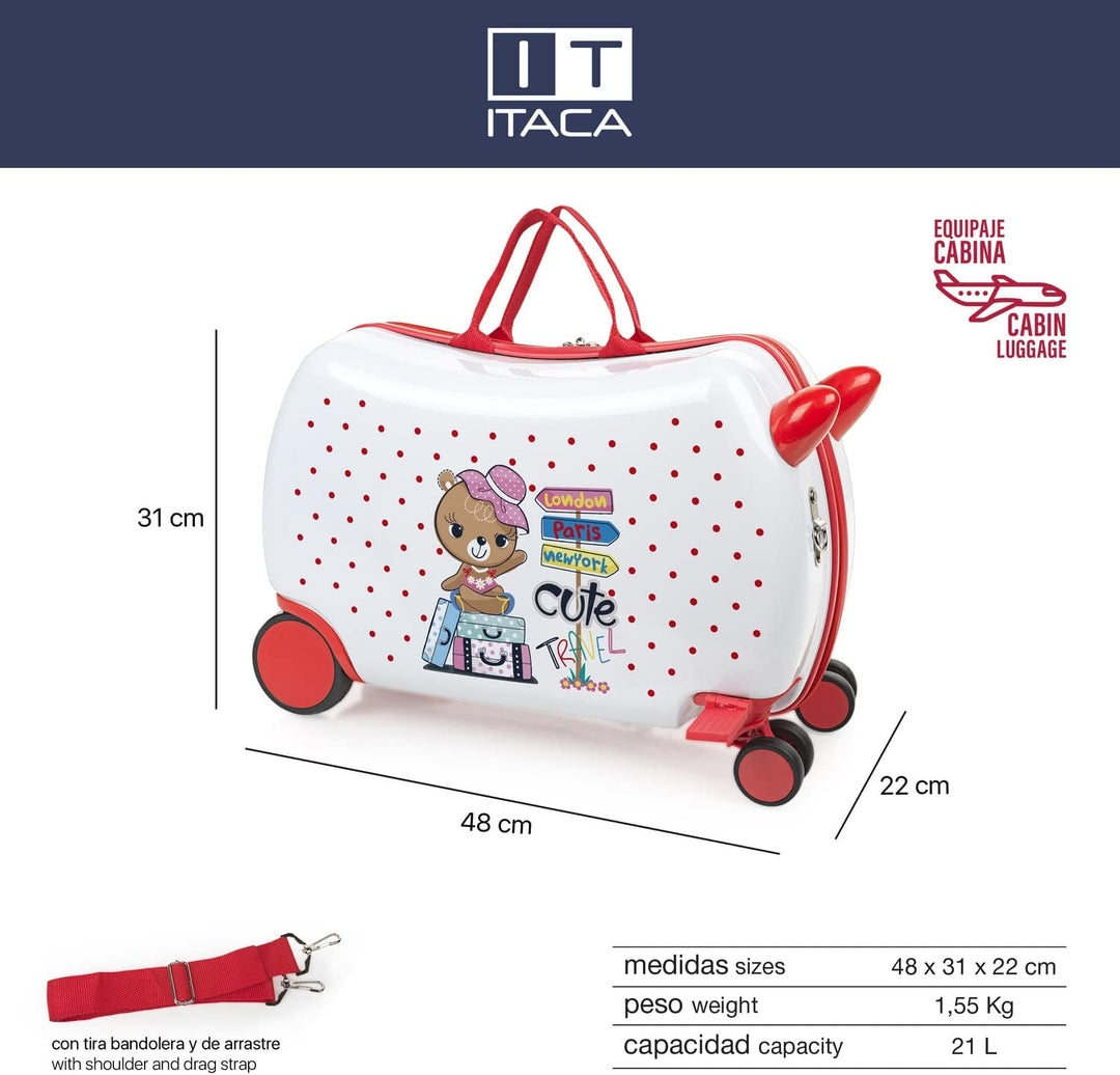 ITACA - Kinderkoffer Mädchen & Jungen: Zum Draufsitzen, Kindergepäck, Kindertrolley - Reisebegleiter